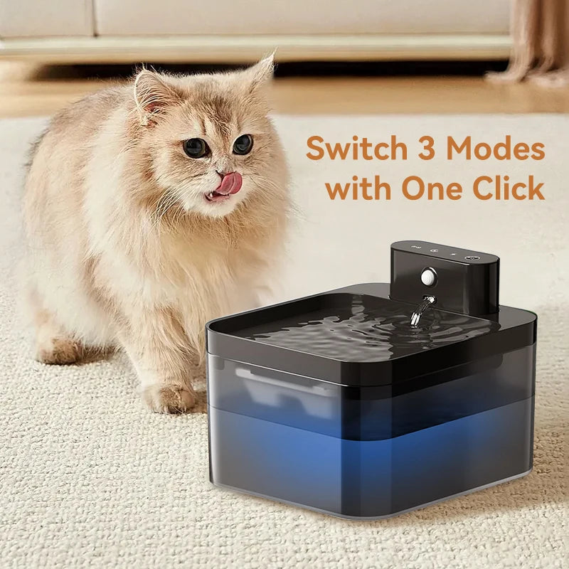 Fuente de Agua para Gatos ROJECO 2,2 L | Sensor Infrarrojo y Sin Cables